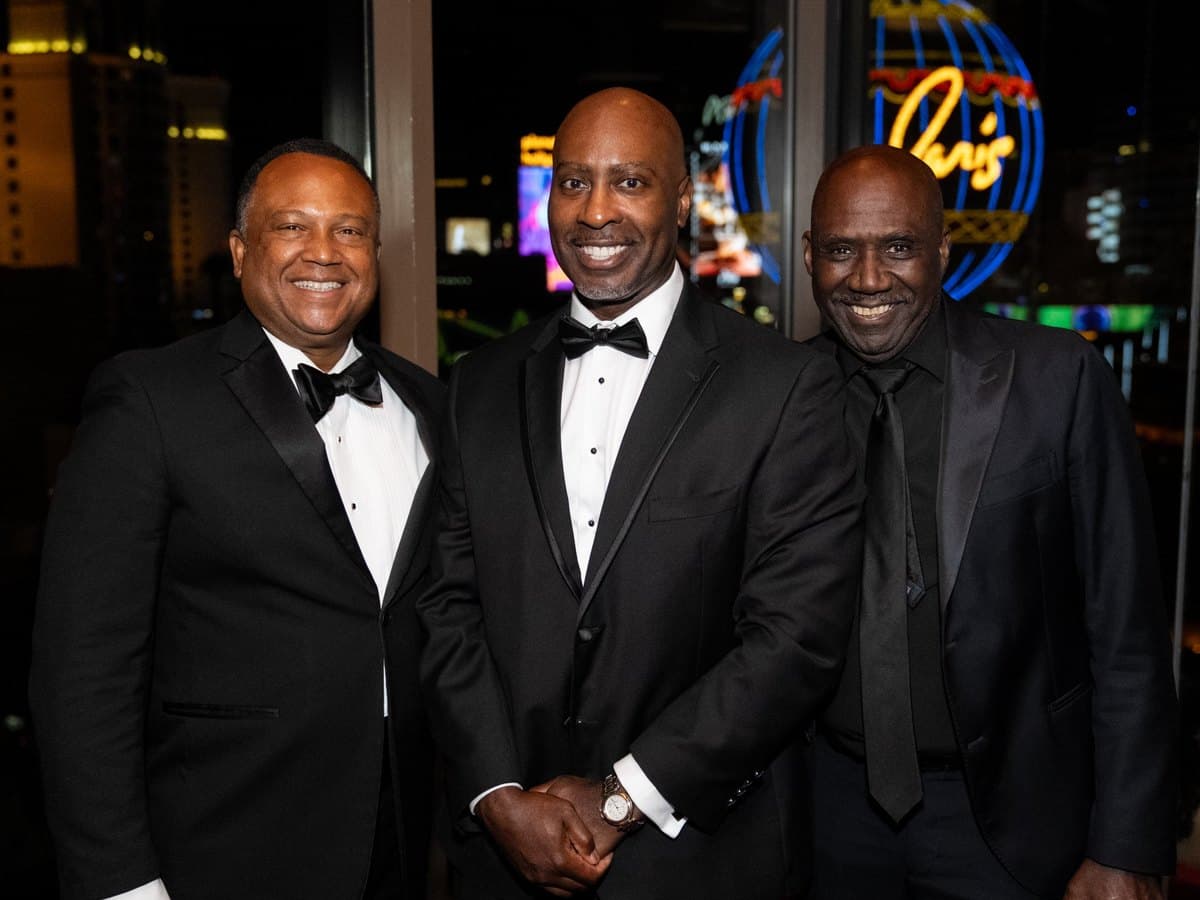 Three members in black tie at the National Member Dinner, Las Vegas
